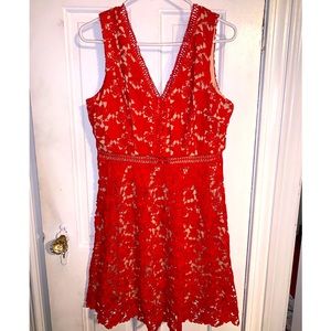 Red lace dress